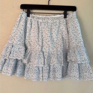 Lucky Brand Women's Printed Cotton Tiered Mini Skirt